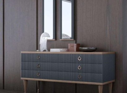 Designer Chest of drawers with drawers Natural Walnut-Matt Anthracite